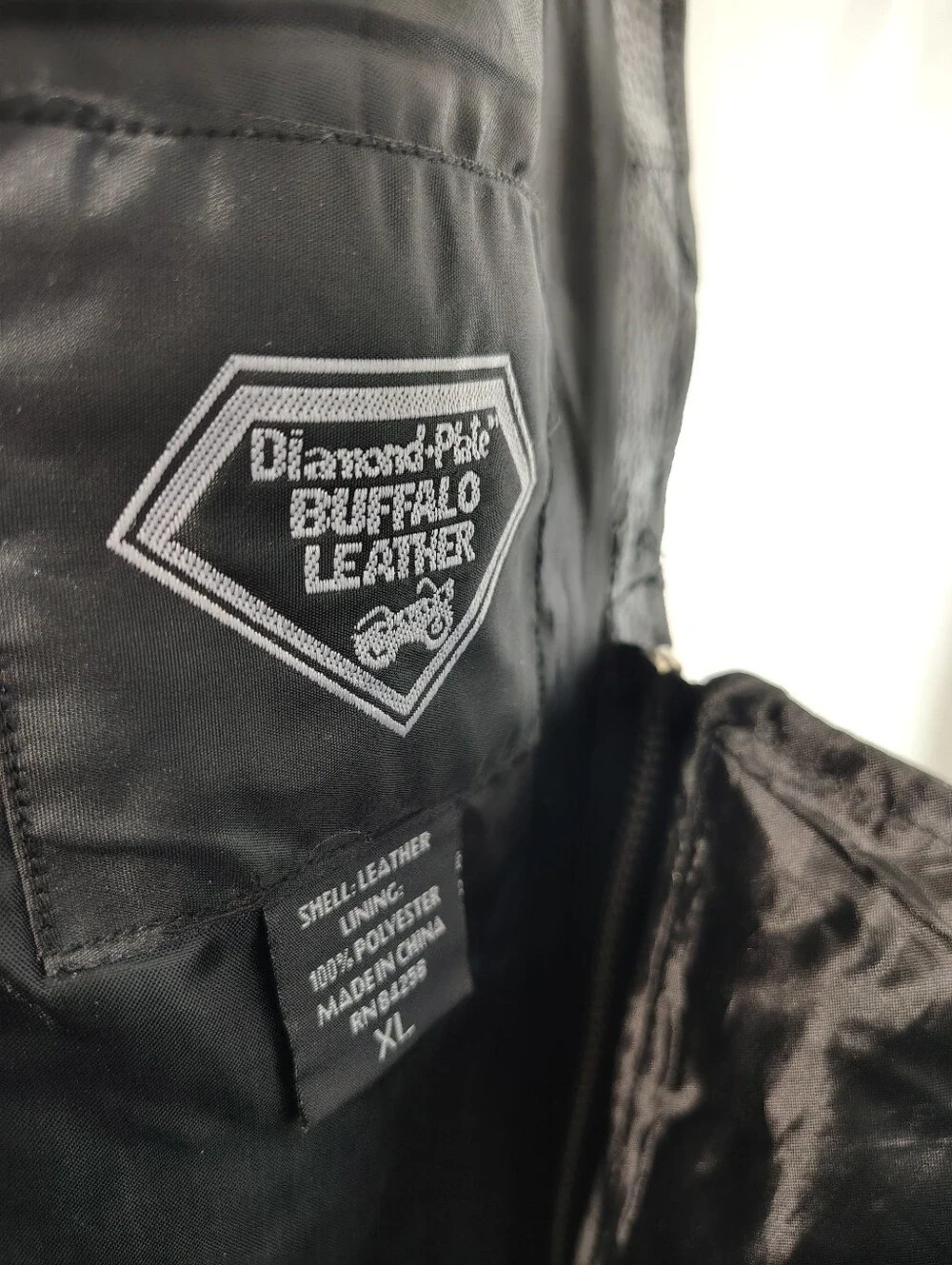 Diamond Plate Buffalo Leather‎ Chaps Black size XL Motorcycle Biker Harley Moto